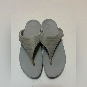 Fitflop Metallic Gray Flip Flops